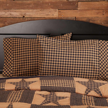 Navy Check Standard Pillow Case Set of 2 21x30 VHC Brands - The Fox Decor